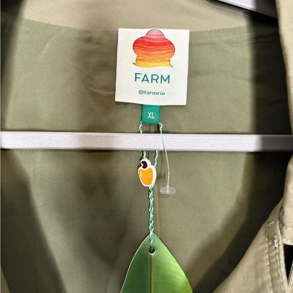 Farm Rio Green Short Trench coat NWT - Picture 6 of 6